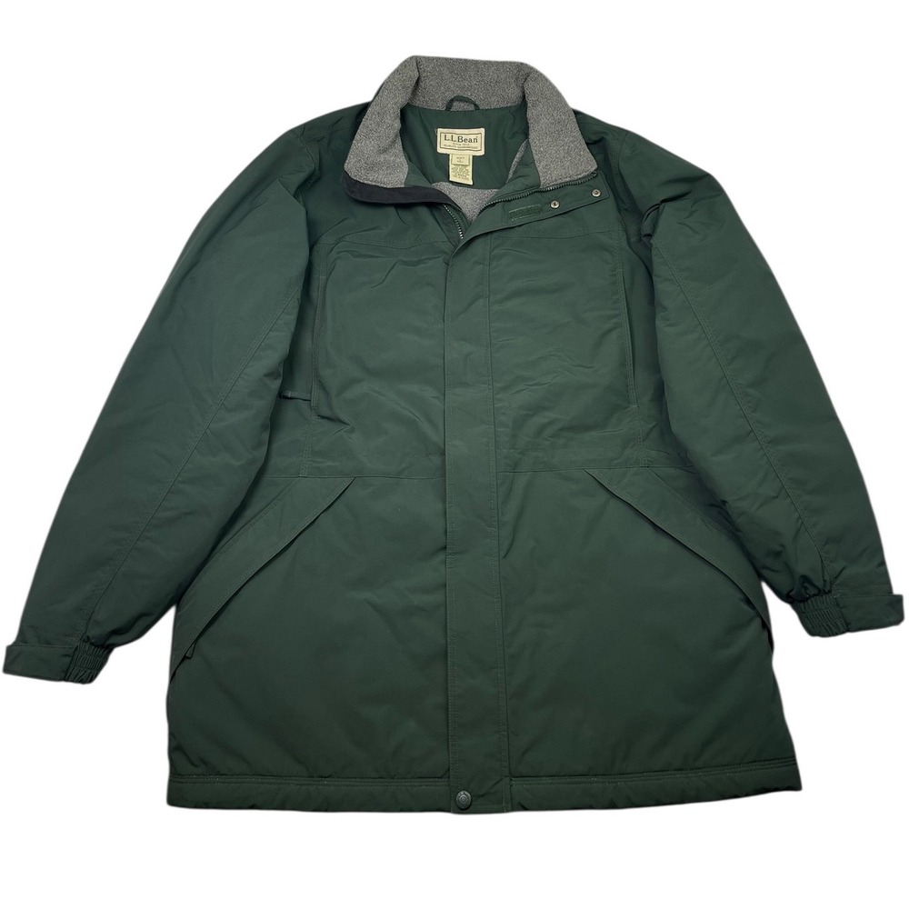 LL Bean Parka‎ Jacket Mens L Tall LT
Fleece Hunter Green Insulated Zip Hood EUC